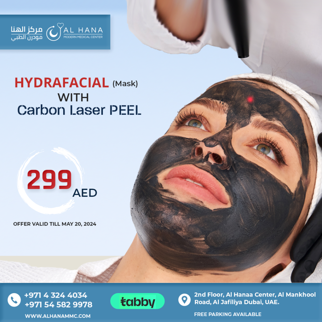 carbon laser peel + hydrafacial mask